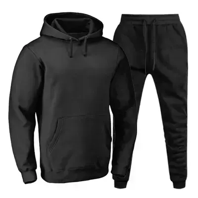 Conjunto Moletom Preto Infantil Juvenil Liso Básico Flanelado do Tamanho 8 ao 16