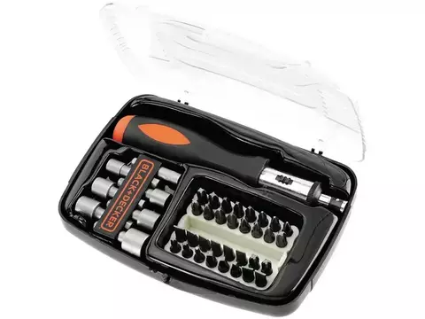 Jogo de Chaves para Parafusar Black Decker, 40 Peças