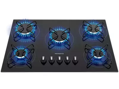 Cooktop 5 Bocas Mondial a Gás GLP Preto