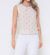 Blusa Cropped Sem Manga Algodão Poá Bege