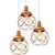 Lustre Pendente Triplo Esfera Aramado Cobre 15cm - comprar online