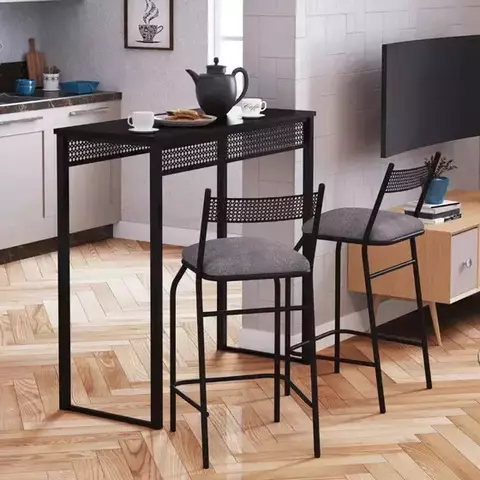 Bancada Cozinha Balcão Passa Prato Multiuso Estilo Industrial Gourmet Mesa Bancada Alta - Utílika Distribuidora - comprar online