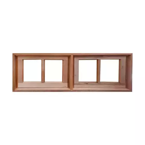 Janela Vitrô Duplo de Madeira 40x100x12 - Esquadrias Arco Iris