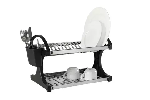 Escorredor de louças Suprema em inox/plástico 16 pratos Preto - Brinox