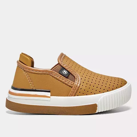 Slip On Infantil Molekinho Casual Menino - Caramelo - 19 ao 26
