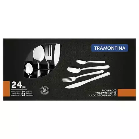 Faqueiro Tramontina 24 Peças Búzios Jogo Talheres Aço Inox