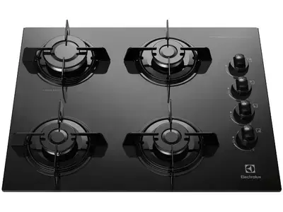 Cooktop 4 Bocas Electrolux a Gás GLP Preto