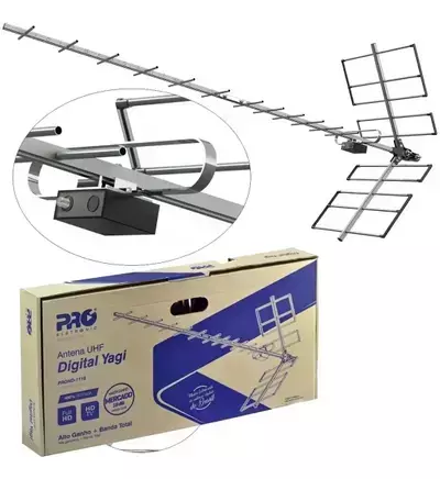 Super Antena de TV Full HDTV 18 BDI Digital UHF Yagi Jacaré