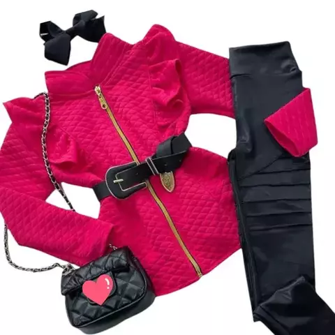 Conjunto Infantil Menina Inverno Casaco metalasse Calça Cirre - Sem marca TAM 2 4 6 8 10 - comprar online