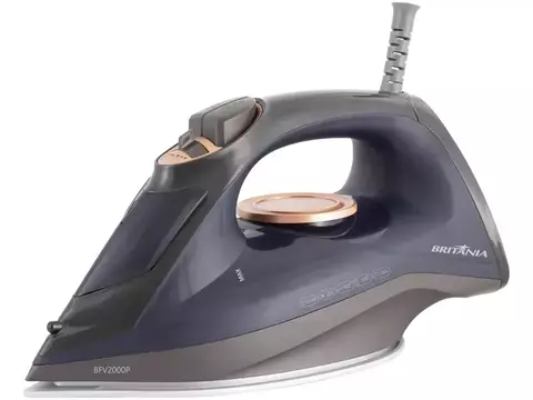Ferro de Passar a Vapor Britânia BFV2000P com Spray e Base em Cerâmica - Azul - 220V