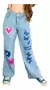 Calça Jeans Juvenil Wild Leg Pantalona C/ Desenho Destroyd TAM 12 14 - comprar online