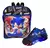 Kit Tênis Led Infantil Sonic Infantil Menino + Mochila TAM 20 AO 32