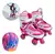 Patins Quad Infantil P/ Menina + Kit Proteção