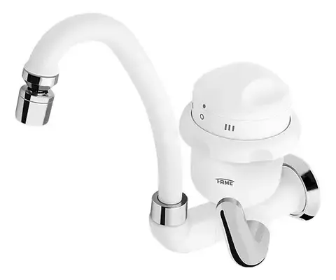 Torneira eletrica Bica Alta Elétrica 3t Arejador Articulado Fame Acabamento Cromado Cor Branco 220v - comprar online