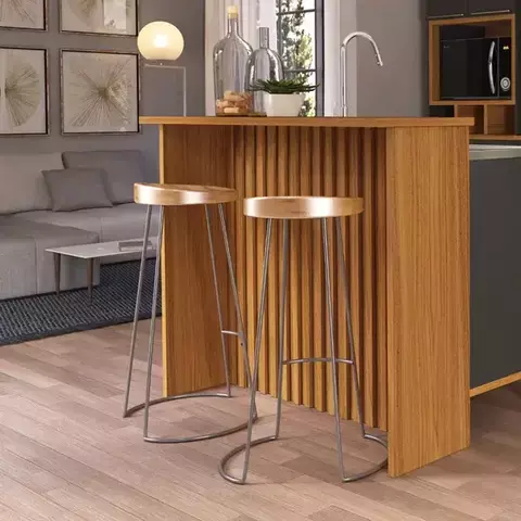 Bancada Ripada Para Cozinha 128 Cm Cairo Fidelitá Freijó - Fidelitá Móveis - comprar online