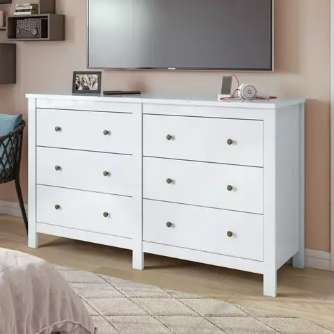 Cômoda 6 Gavetas Maggiore New Espresso Móveis Branco