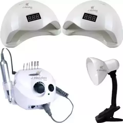 Kit Manicure Unha Lixadeira Motor Luminária 2x Cabines 48w - ACF EXPRESS