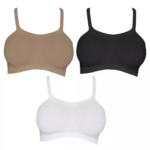 Kit 3 Sutiãs Top Hanes Bandini sem Costura H299 Multicolorido P M G GG - comprar online