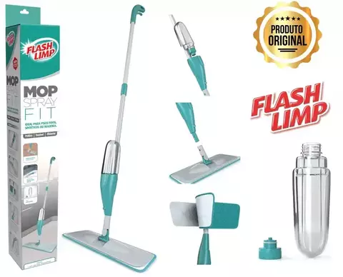 Mop Spray Com Reservatório Refil Microfibra Vassoura Inteligente - FLASH LIMP