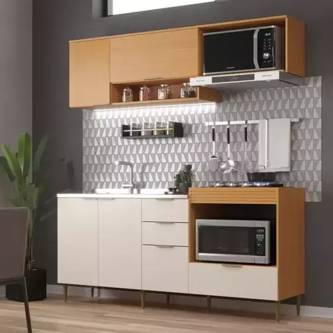 Cozinha Modulada 6 Portas e 2 Gavetas Alice Angelin preiun/Off white