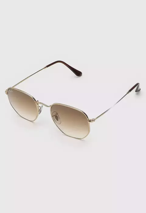Óculos de Sol Ray-Ban Hexagonal Dourado