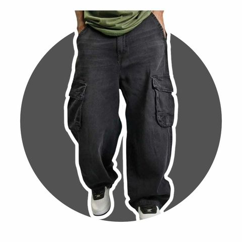Jean Baggy Cargo Black - comprar online