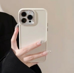FUNDA IPHONE 15 PRO MAX PASTEL CON BOTONES Y CUBRELENTE CROMADOS - comprar online