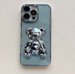 FUNDA IPHONE 15 PRO MAX DIAMOND BEAR 3D CON GLITTER - comprar online