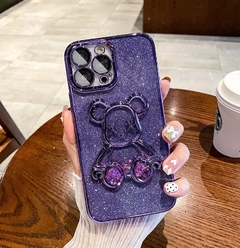 FUNDA IPHONE 15 GLITTER BEAR - tienda online