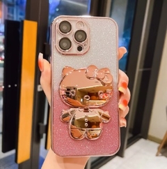FUNDA IPHONE 15 PRO KITTY GLITTER - tienda online
