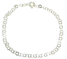 PULSERA DE PLATA ITALIANA CIRCULOS DE 18 CM X 3 MM