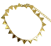 PULSERA DE ACERO DORADO TRIANGULOS DE 18 CM