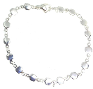 PULSERA ACERO BLANCO FLORES LISAS DE 19 CM