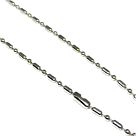 CADENA DE ACERO BOLITAS Y BARRITAS DE 50CM Y 2MM