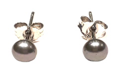 AROS DE PLATA PERLITAS DE 4MM COLOR GRIS NUAGE