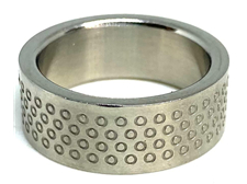 ANILLO CINTA DE ACERO CON PUNTITOS LABRADOS Nº15