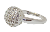 ANILLO DE ACERO BLANCO CON CABUJON DE CUBICS Nº 15 - comprar online