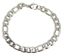 PULSERA DE ACERO TRES Y UNO DE 22 CM X 8 MM