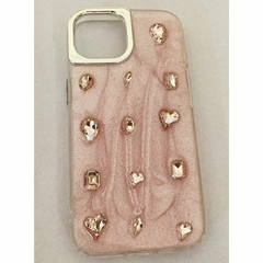 FUNDA IPHONE 15 PRO DIAMANTE ROSA