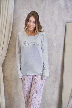 PIJAMA LARGO DAMA PANTALON EST. FLORCITAS (LE25367)