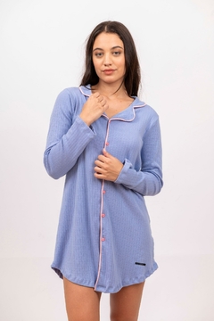 CAMISOLA MANGAS LARGAS DE ALGODON CON DETALLE EN VIVOS (DO01493)