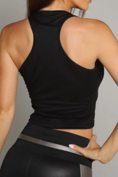 MUSCULOSA TANDIL DAMA DE ALGODON Y LYCRA CON ESCOTE EN TUL TRANSPARENTE (BSMUSTA) en internet