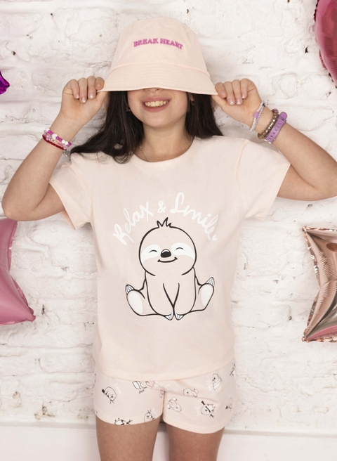 PIJAMA CORTO NIÑA REMERA Y SHORT (LE26902)