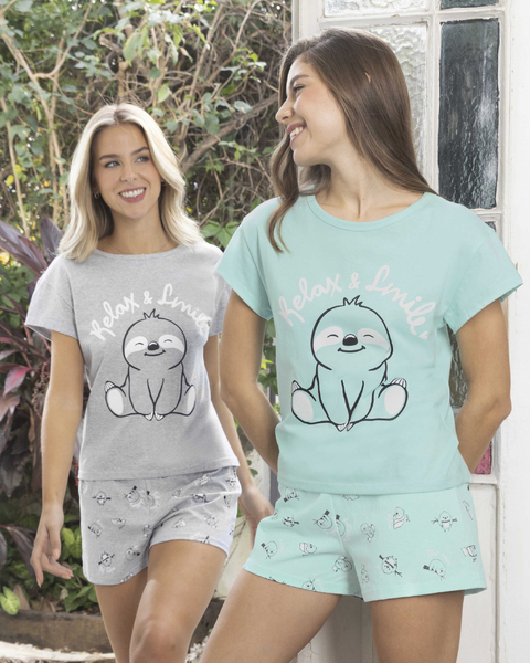 PIJAMA CORTO DAMA REMERA Y SHORT (LE26701)