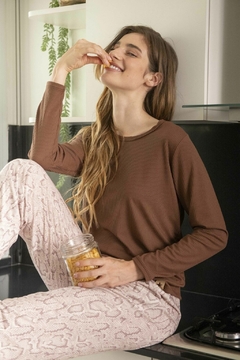 PIJAMA PANTALON ALGODON Y REMERA MORLEY (DO01494)