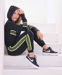 PANTALON BABUCHA DE ALGODON CON DETALLES LATERAL EN FLUOR Y PRINT (BI65099)