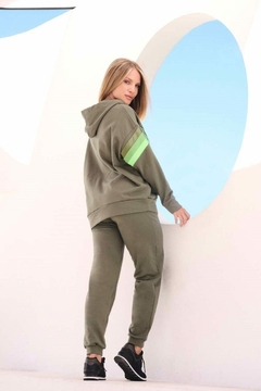 PANTALON ALGODON FRISADO CON TRIPLE BORDADO (BI65100) - comprar online