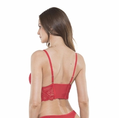 CORSET SIN ARMAR DE TUL Y PUNTILLA CON ELASTICO REFORZADO DELANTERO (CO06313) - comprar online