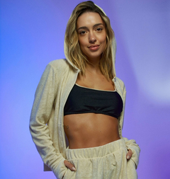 CAMPERA DE TOWEL CON CIERRE Y CAPUCHA (AN23036) - comprar online