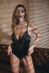 BODYSIN MANGAS DE RASO Y TUL BORDADO (AN02088)